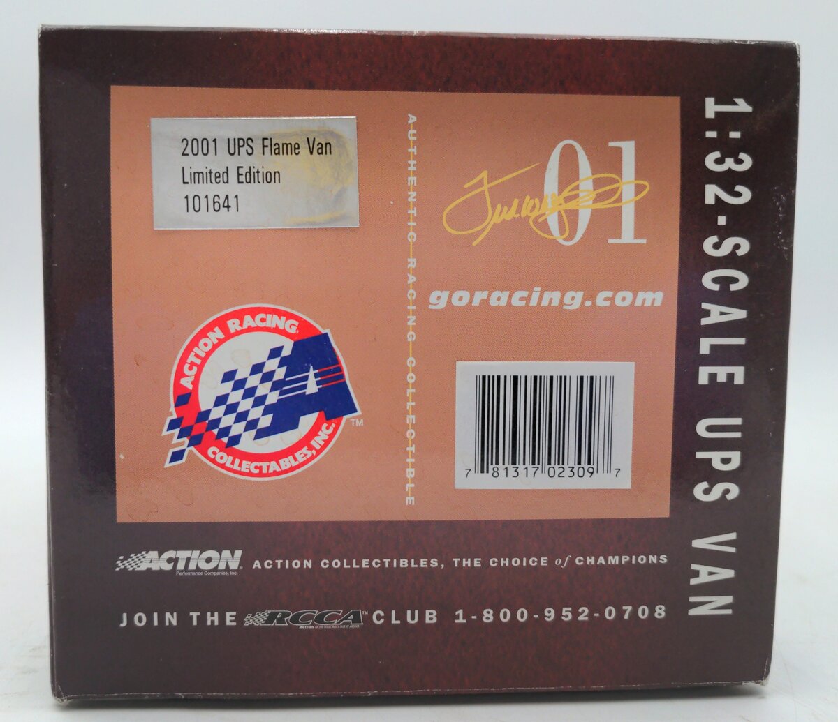 Action Racing 101641 1:32 Scale Diecast UPS Flame Van 2001 Limited Edition NIB