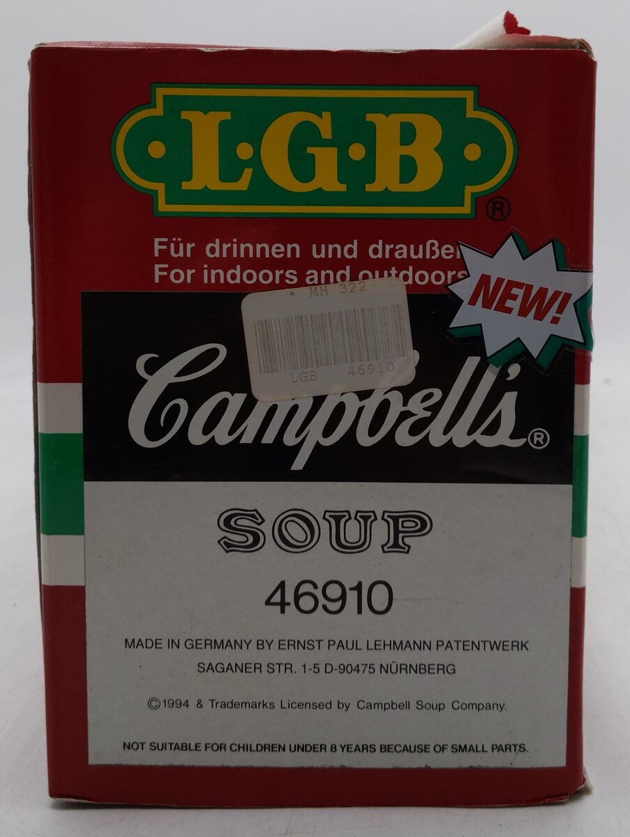 LGB 46910 G Scale Campbell‘s Soup Dinosaur Boxcar EX/Box