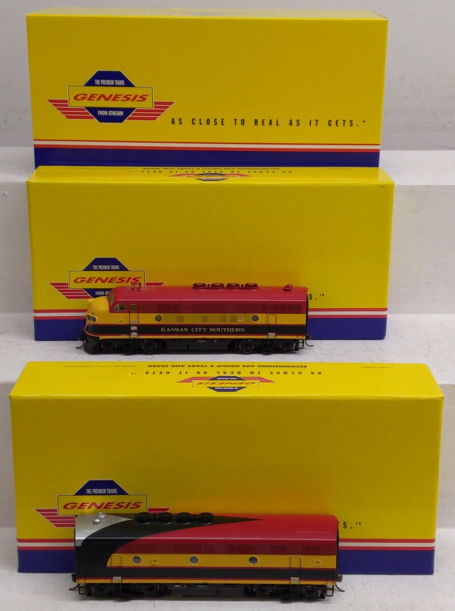 Athearn G2535 HO Scale F-3A/F-3B Kansas City Southern Locomotive Set LN/Box