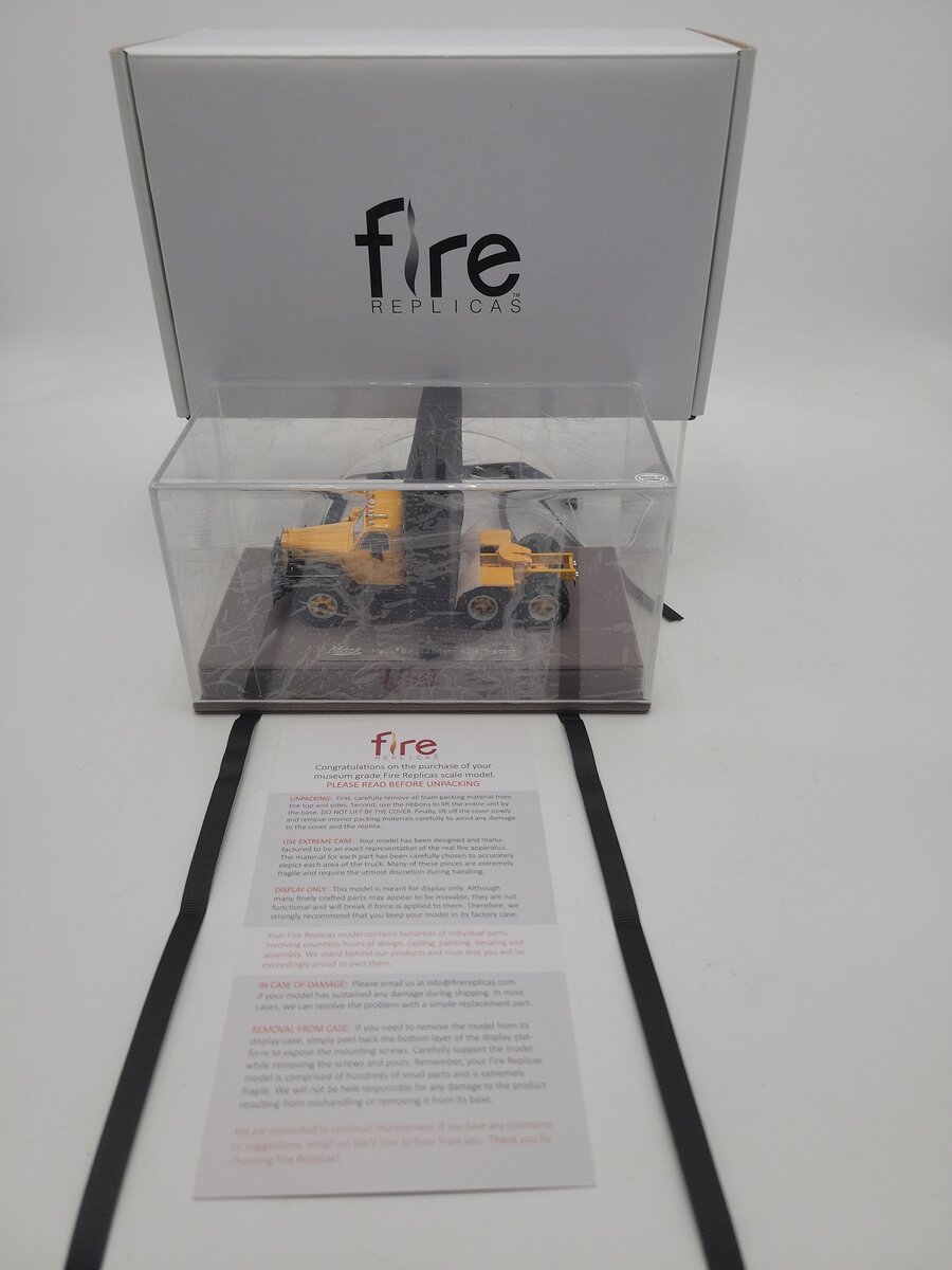 Fire Replicas FR102-4 1:50 Scale Yellow Mack B-81 Tandem Axle Tractor in Display LN/Box