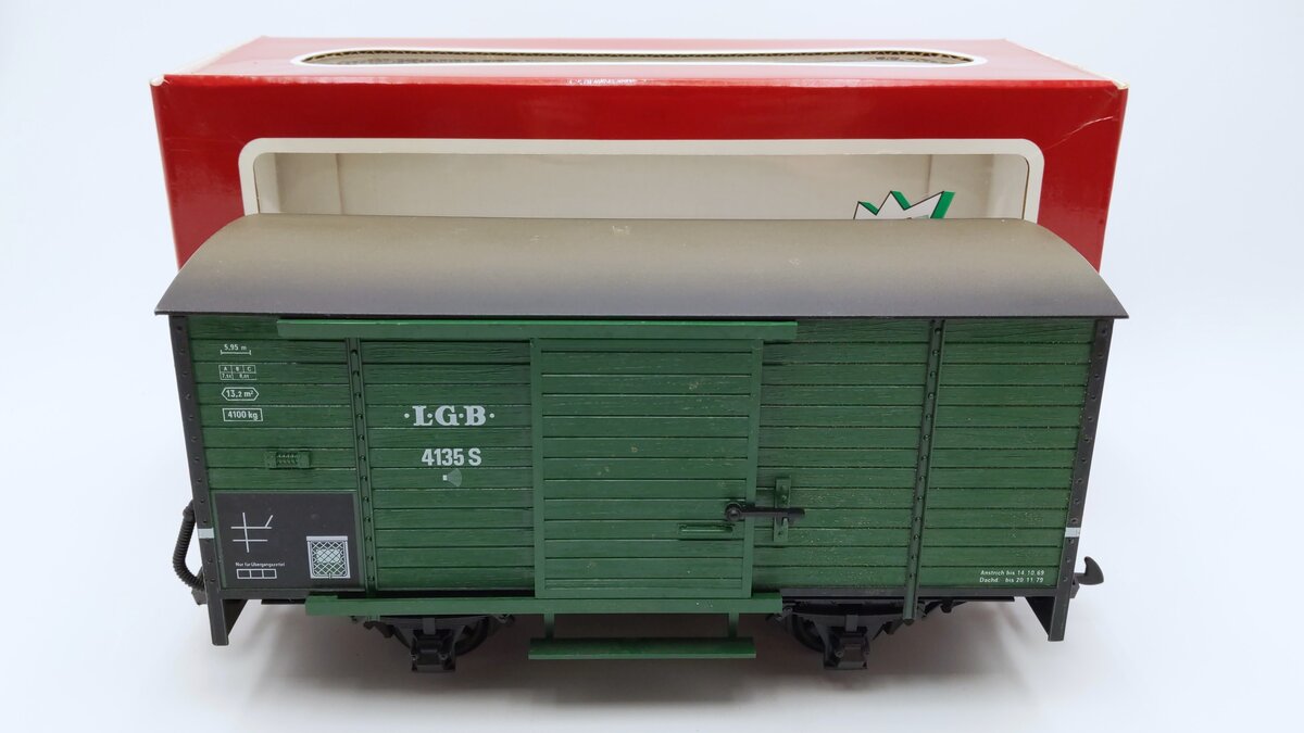 LGB 41352 G Gauge Steam Sound Boxcar EX/Box