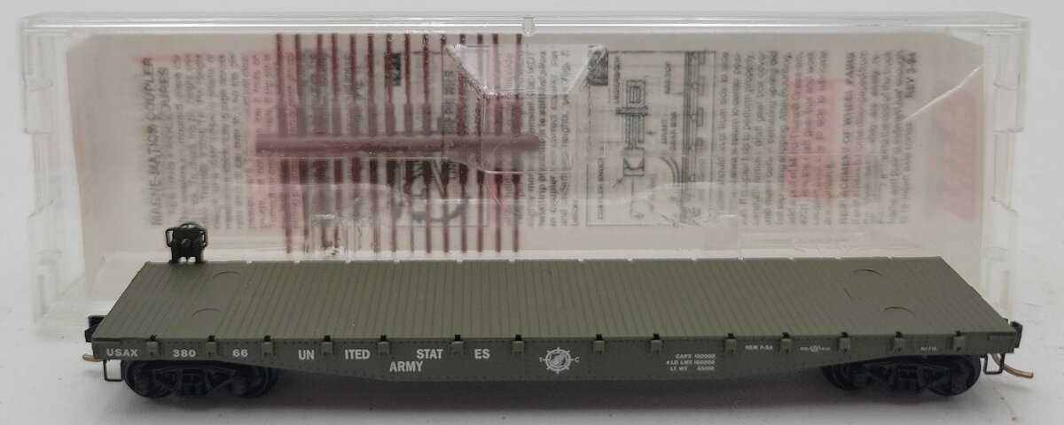Micro-Trains 04500180 N United States Army 50' Fishbelly Side Flatcar #38066 EX/Box