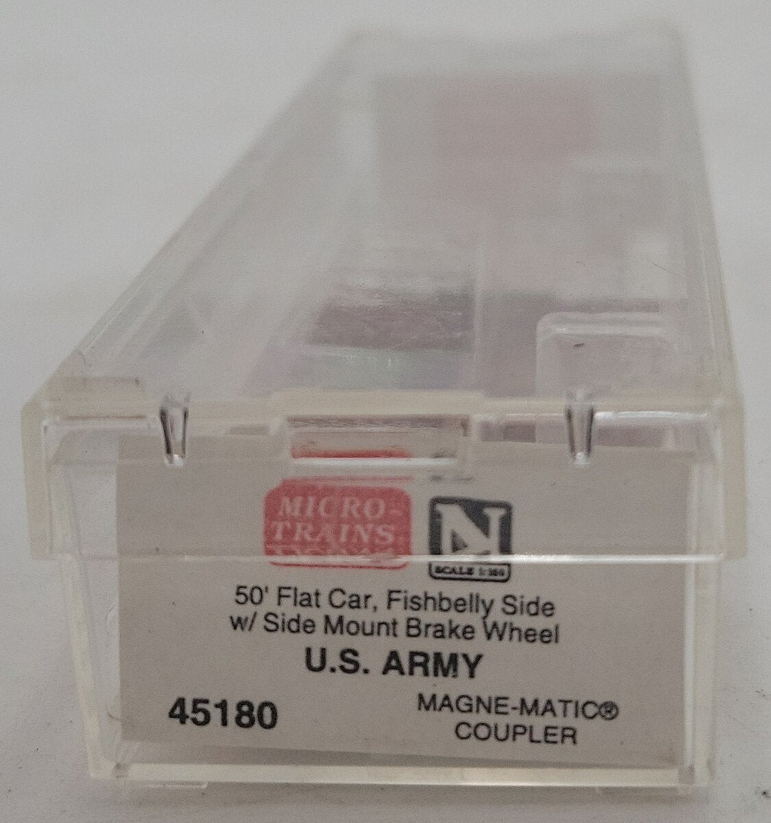 Micro-Trains 04500180 N United States Army 50' Fishbelly Side Flatcar #38066 EX/Box