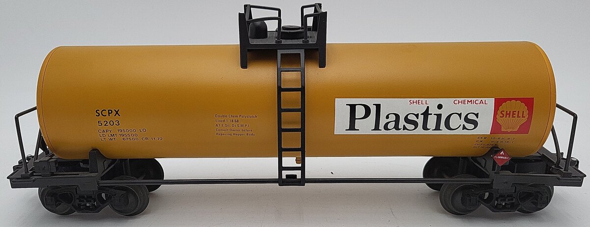 Lionel O Gauge Custom Shell Plastics Tank Car #5203