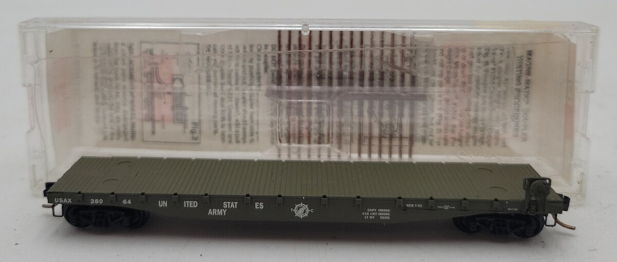 Micro-Trains 04500180 N United States Army 50' Fishbelly Side Flatcar #38064 EX/Box