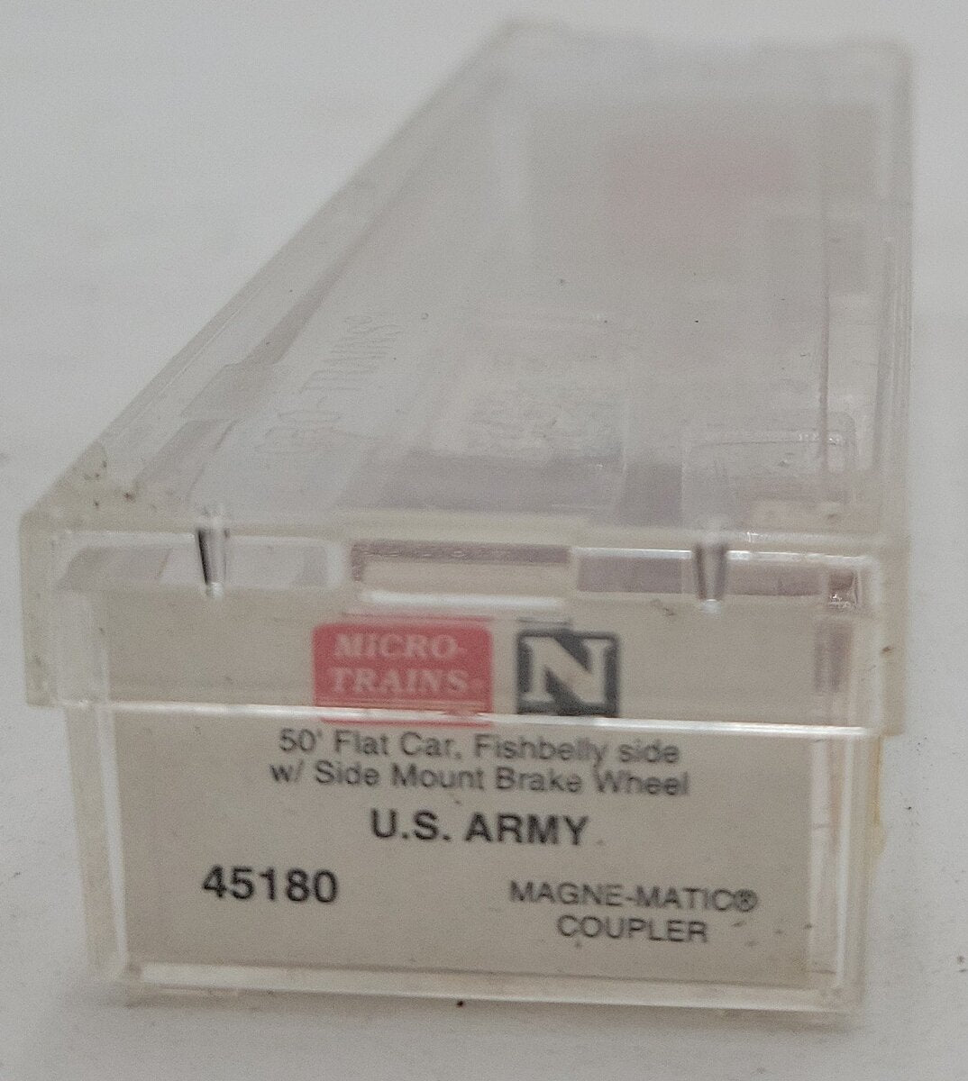 Micro-Trains 04500180 N United States Army 50' Fishbelly Side Flatcar #38064 EX/Box