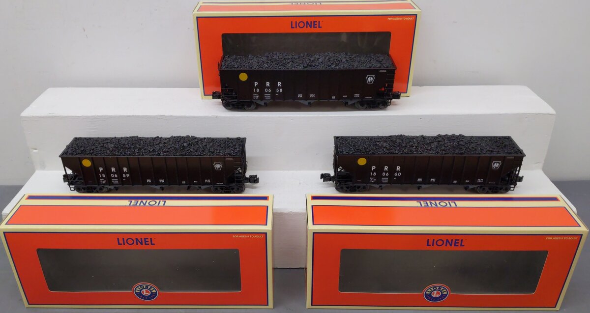 Lionel 6-11891 O Gauge Pennsylvania 3-Bay Open Hopper Car Set EX/Box