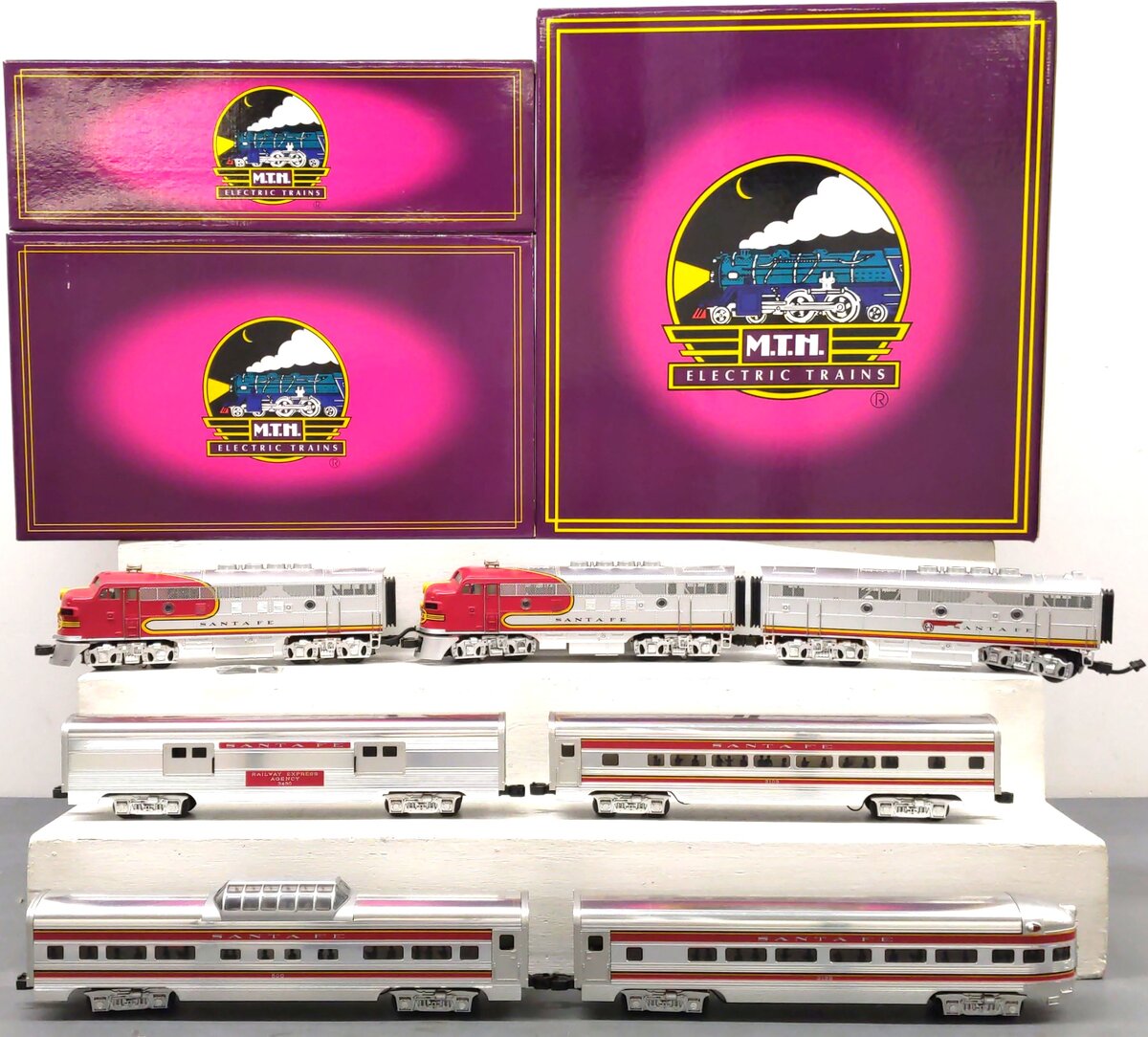 MTH 30-2153-1 O Santa Fe El-Capitan Diesel Locomotive Set w/PS1 EX/Box