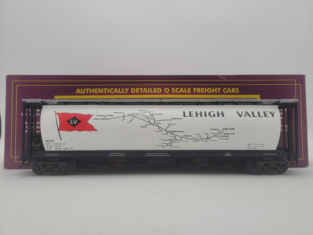 MTH 20-97919 O Gauge Lehigh Valley 100-Ton Covered Hopper Car #1855 EX/Box