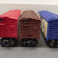 Lionel O Gauge Assorted Train Cars [3] EX/Box
