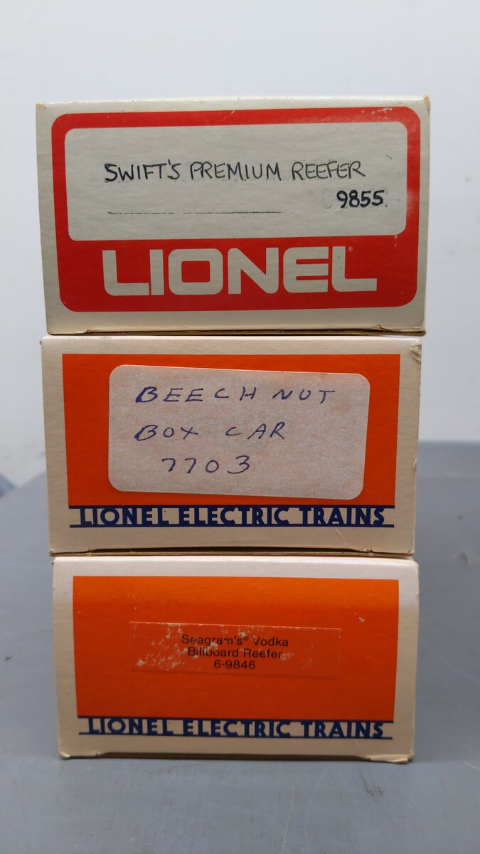 Lionel O Gauge Assorted Train Cars [3] EX/Box