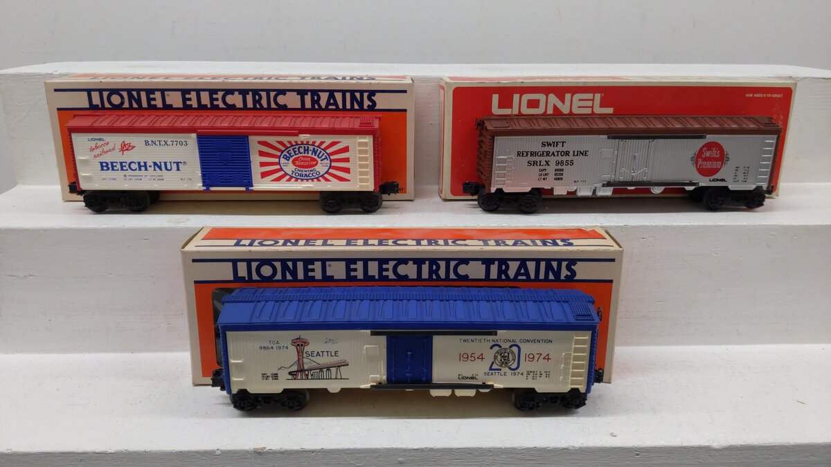Lionel O Gauge Assorted Train Cars [3] EX/Box