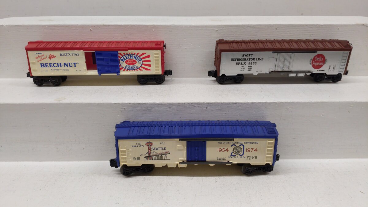 Lionel O Gauge Assorted Train Cars [3] EX/Box