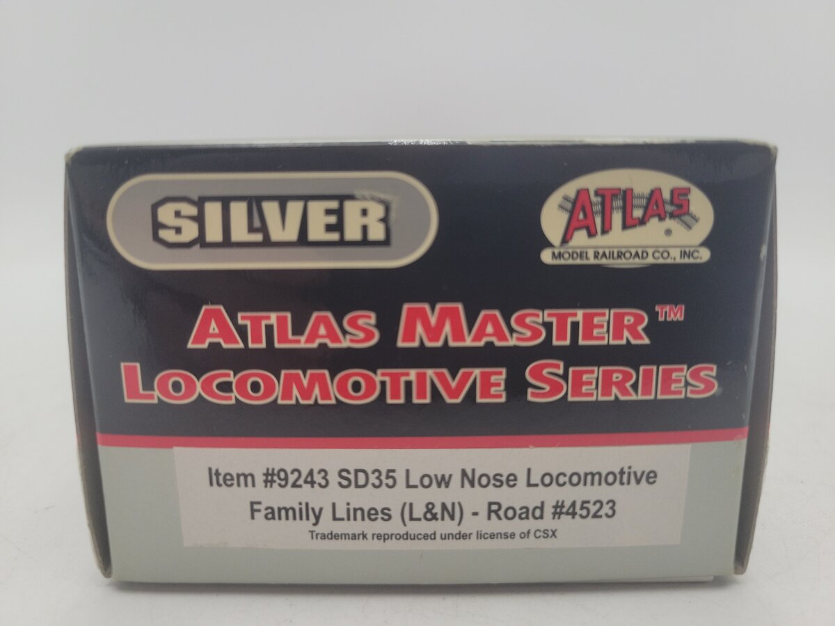 Atlas 9243 HO Scale SD35 Low Nose Family Lines Diesel Locomotive w/ DC/DCC #4523 VG/Box