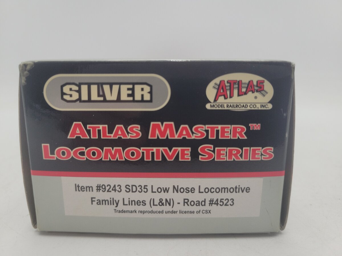 Atlas 9243 HO Scale SD35 Low Nose Family Lines Diesel Locomotive w/ DC/DCC #4523 VG/Box