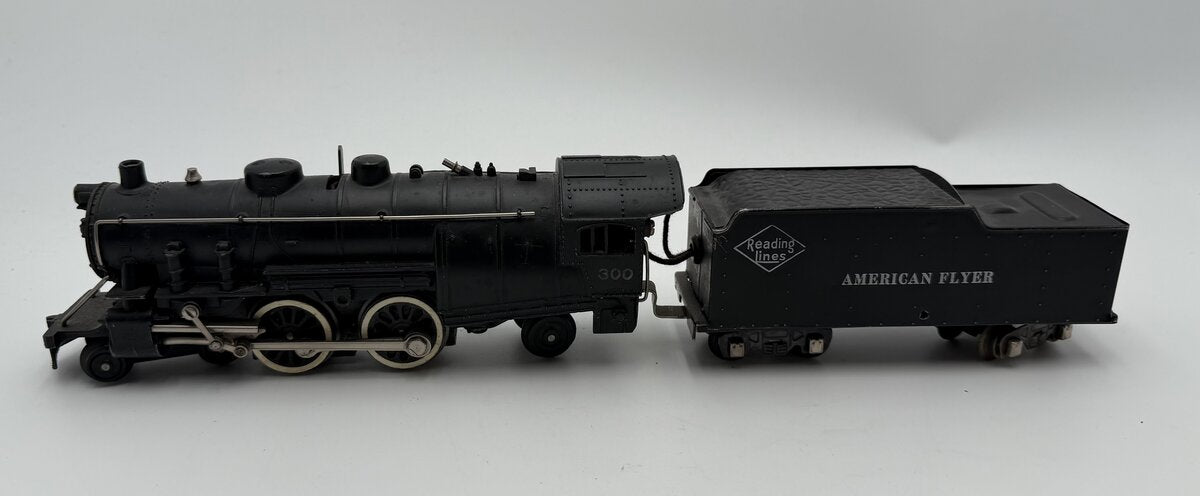 American Flyer 300 Vintage S Reading 4-4-2 Atlantic Steam Locomotive & Tender VG