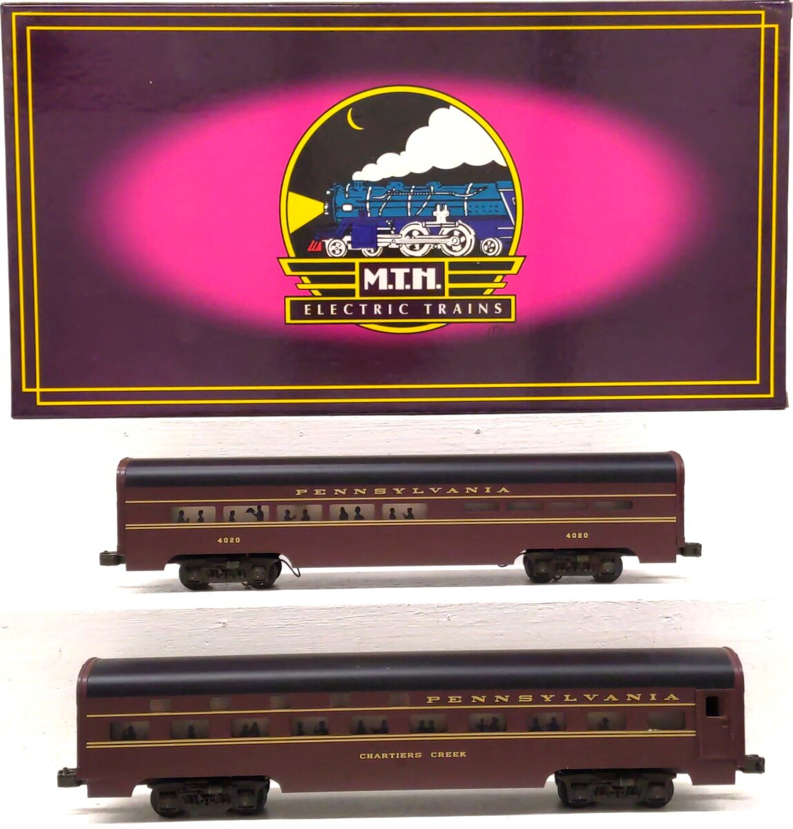 MTH 20-6117 O Gauge Pennsylvania Railroad 60' Aluminum Sleeper/Diner Set EX/Box
