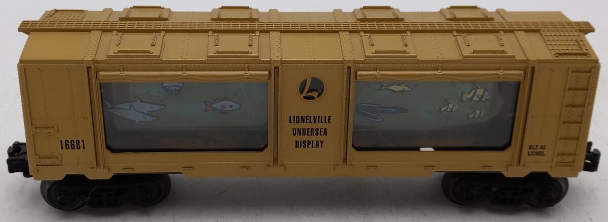 Lionel 6-16681 O Gauge Gold Animated Shark Aquarium Car EX