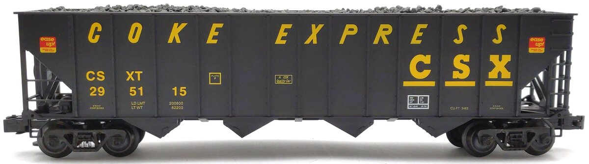 Weaver U4924LD O Scale CSX Transport 4-Bay High Side Hopper #295115 (3-Rail) LN