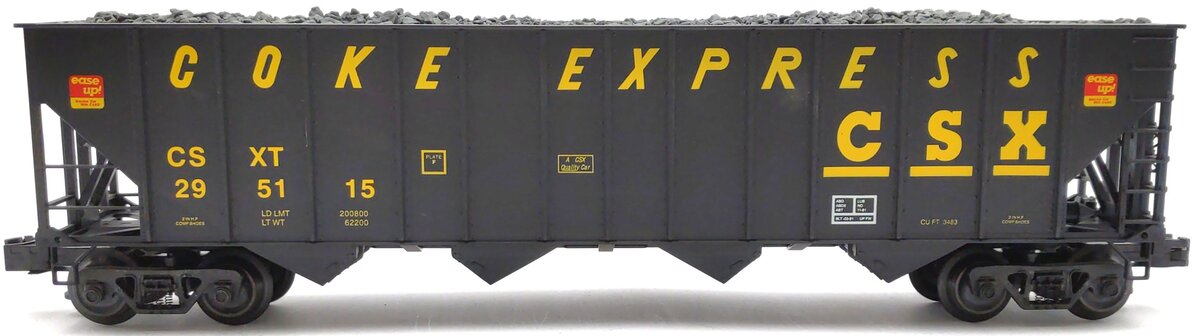Weaver U4924LD O Scale CSX Transport 4-Bay High Side Hopper #295115 (3-Rail) LN