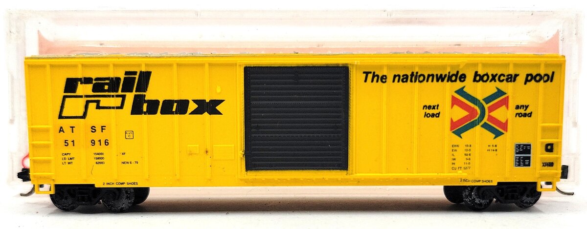 Roundhouse 8841 N Scale ATSF Railbox Box Car #51916 EX/Box