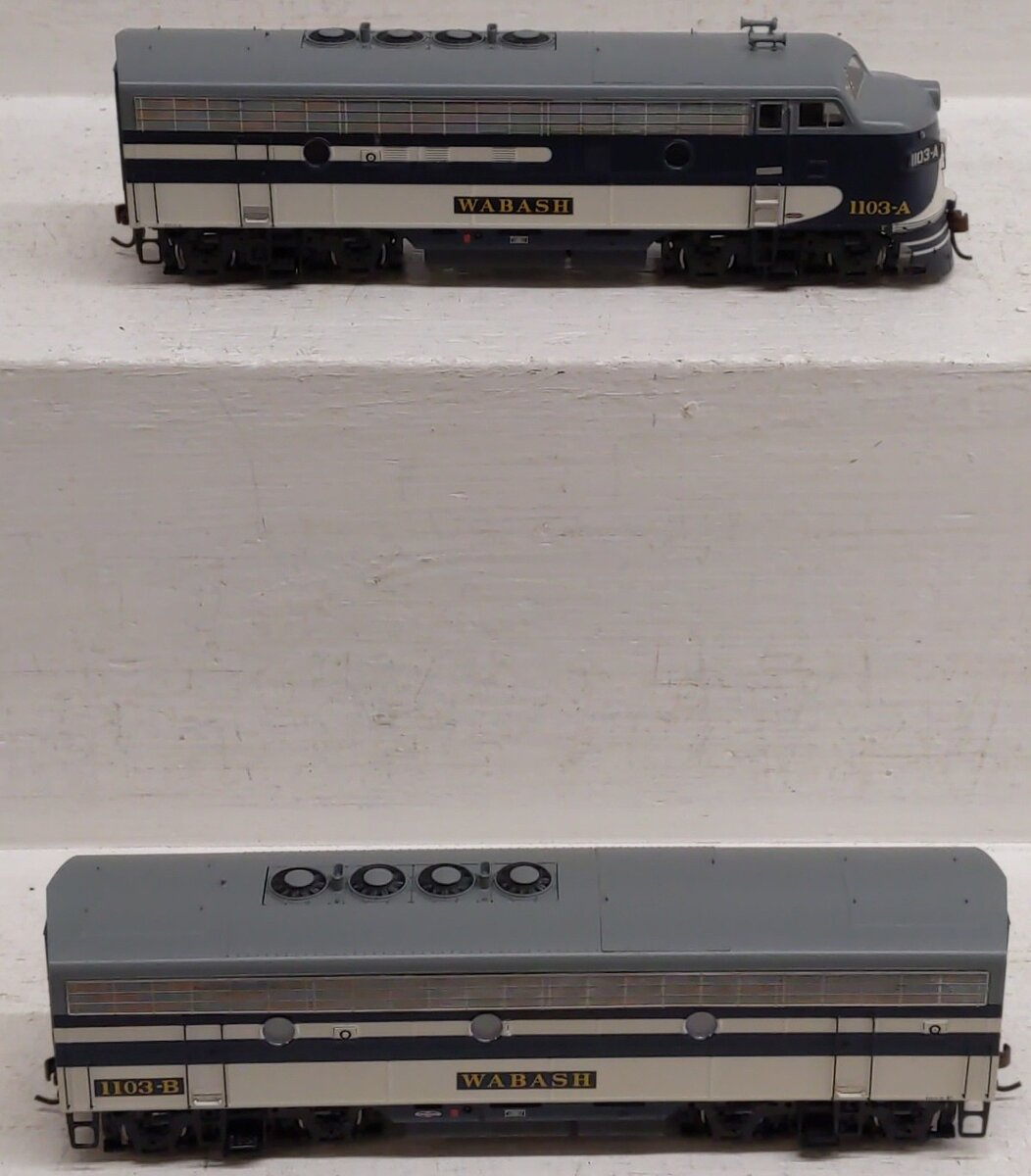Athearn G15703 HO Scale Wabash F-7A/F-7B Diesel Locomotive Set #1103-A & 1103-B EX/Box
