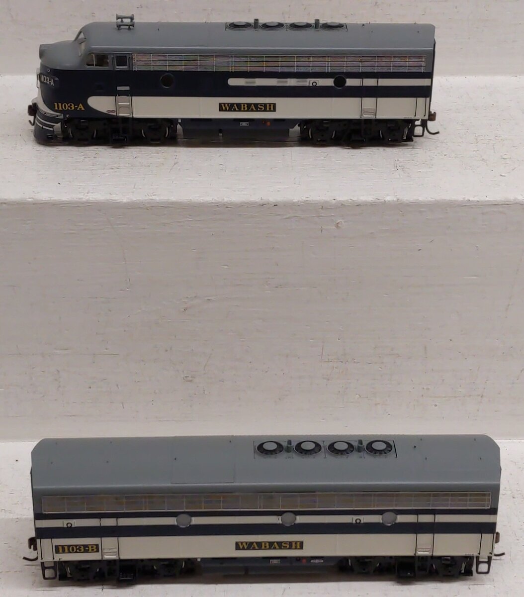 Athearn G15703 HO Scale Wabash F-7A/F-7B Diesel Locomotive Set #1103-A & 1103-B EX/Box