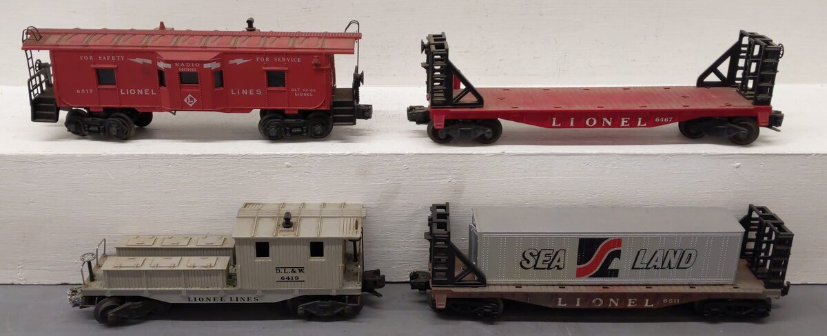 Lionel Vintage O Gauge Freight Cars #6467,6511,6419,6517 [4] VG