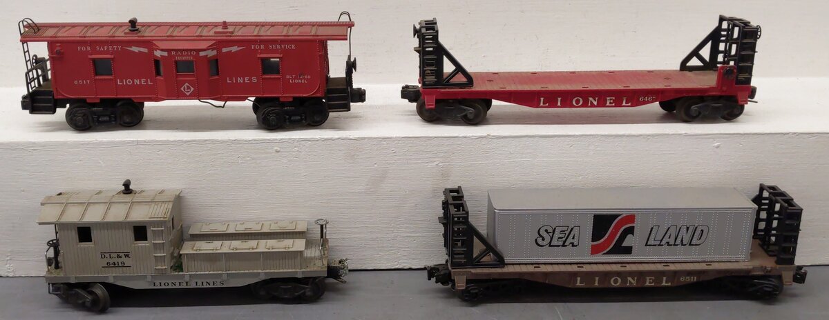 Lionel Vintage O Gauge Freight Cars #6467,6511,6419,6517 [4] VG