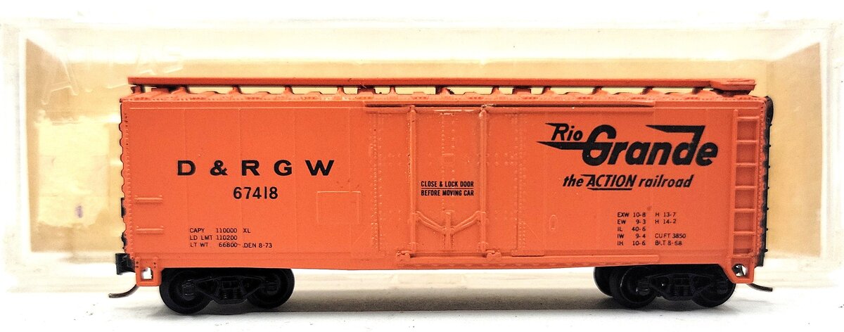 Atlas 3423 N Scale D&RGW Rio Grande 40' Boxcar #67418 LN/Box