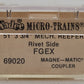 Micro-Trains 06900020 N FGEX 51' 3 3/4" Rivet Side Mechanical Reefer #10207 EX/Box