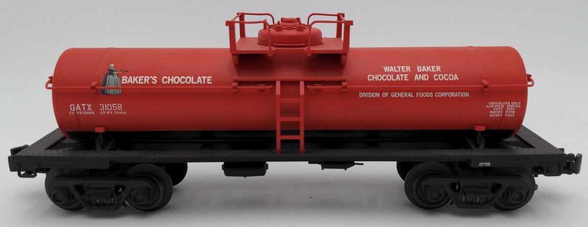 Atlas 1005013 O Gauge Baker's Chocolate Tank Car #31058 EX