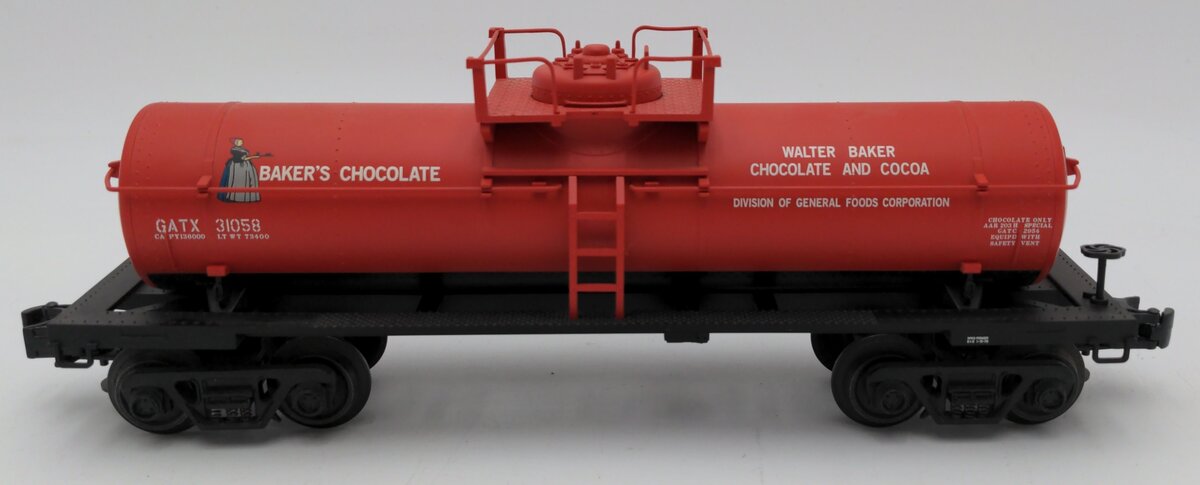 Atlas 1005013 O Gauge Baker's Chocolate Tank Car #31058 EX