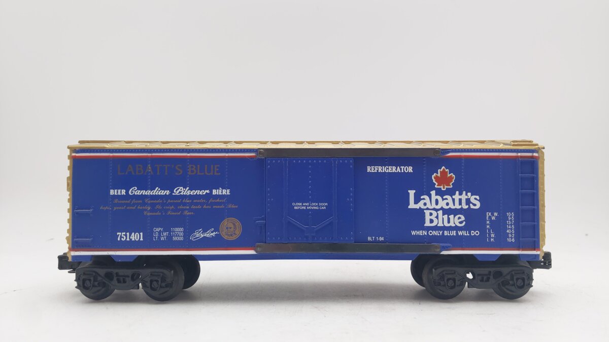 K-Line K751401 O Gauge Labatt's Blue Classic Refrigerator Car EX
