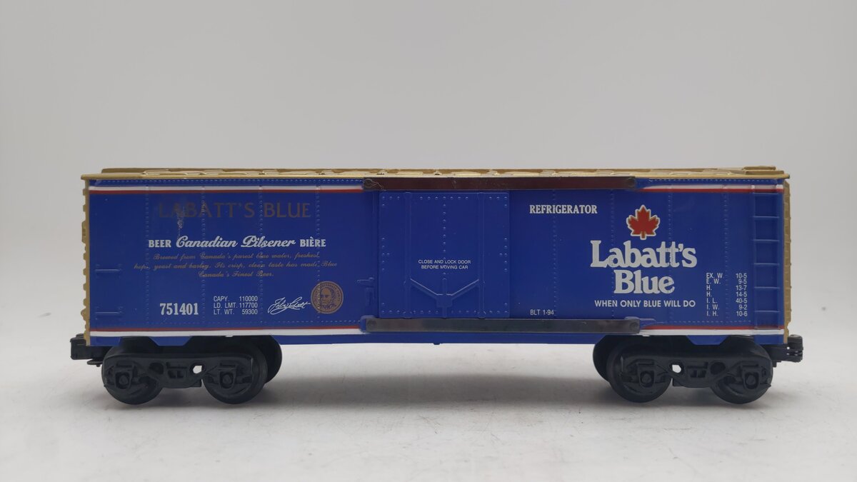 K-Line K751401 O Gauge Labatt's Blue Classic Refrigerator Car EX