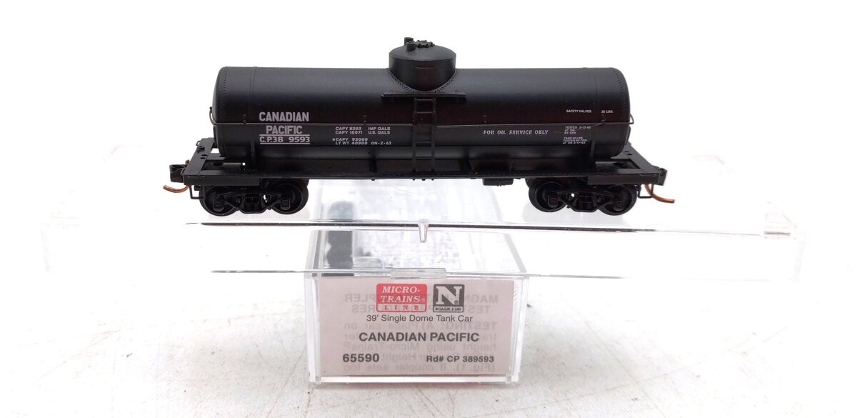 Micro-Trains 06500590 N Canadian Pacific 39' Single Dome Tank Car #389593 EX/Box