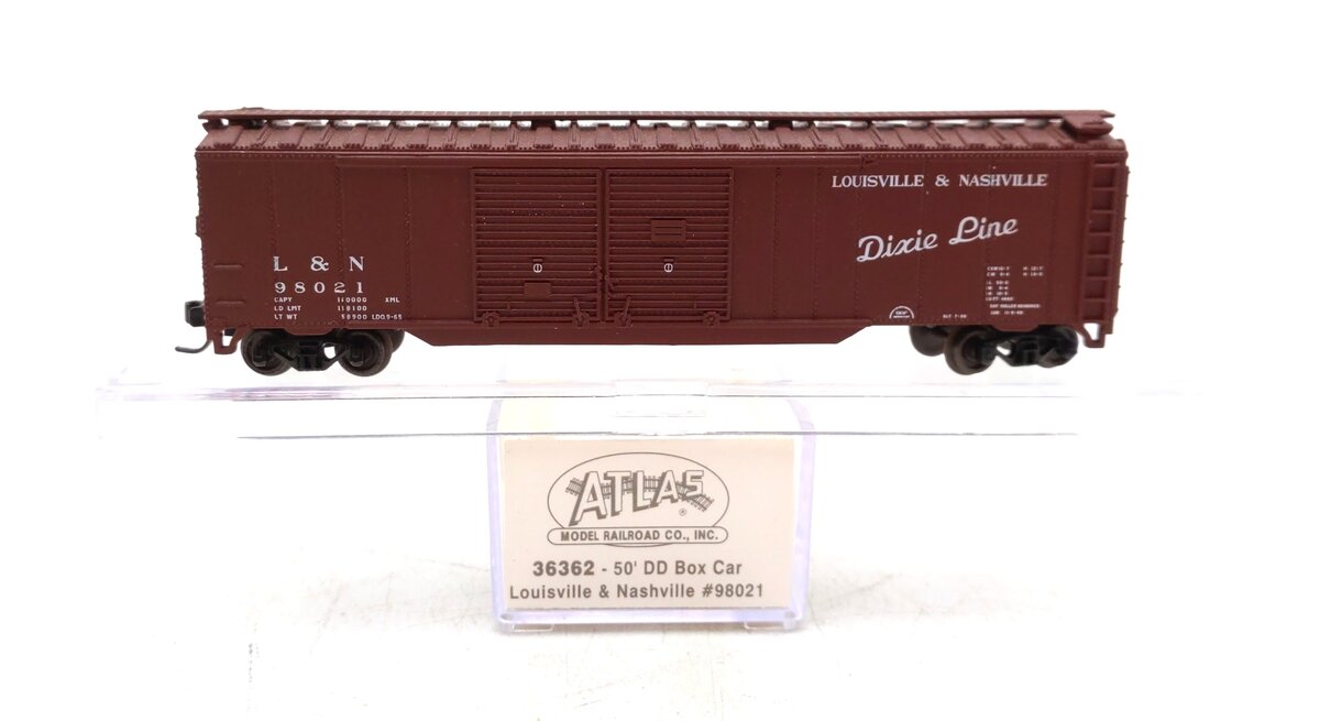 Atlas 36362 N Scale L&N 50' DD Box Car #98021 LN/Box