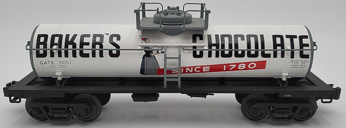 Atlas 1005010S O Gauge Baker's Chocolate Tank Car #31057 - 3 Rail EX