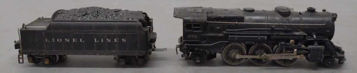 Lionel 675 Vintage O 2-6-2 Prairie Diecast Steam Loco with 2235W Tender VG