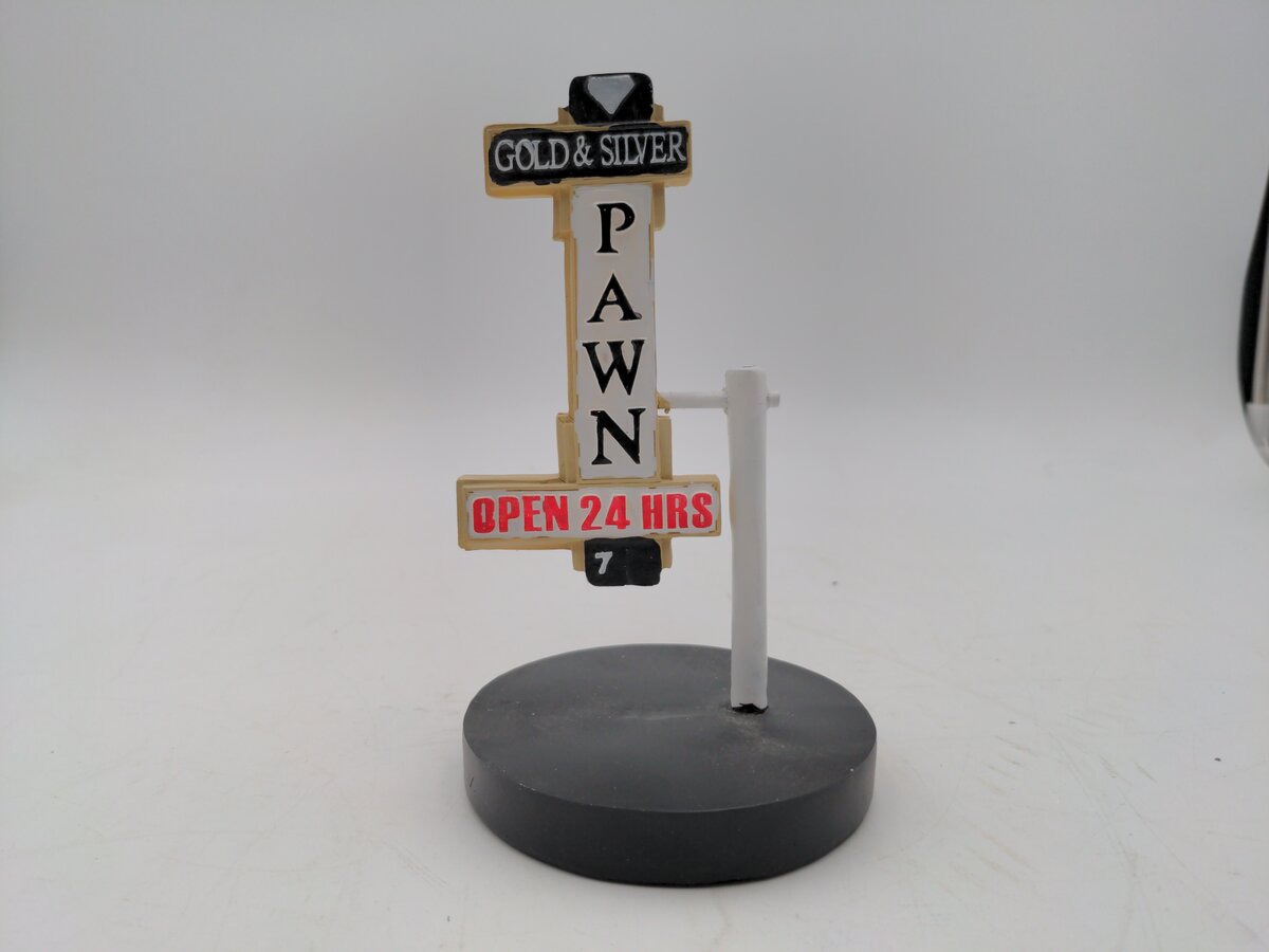 JF Sports Marketing LLC Miniature Desk Gold & Silver Pawn Sign Replica NIB