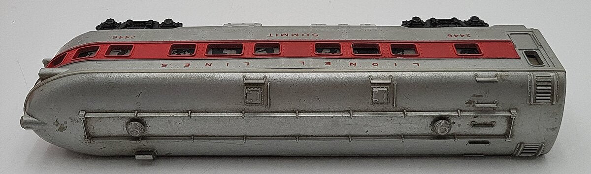 Lionel 2446 Vintage O Lionel Lines Summit Solid Red Stripe Observation Car VG/Box