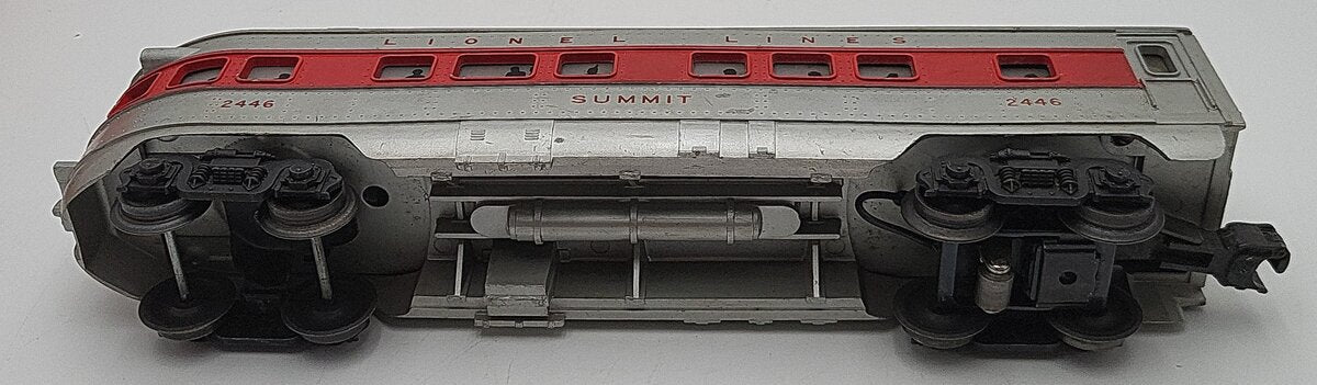 Lionel 2446 Vintage O Lionel Lines Summit Solid Red Stripe Observation Car VG/Box