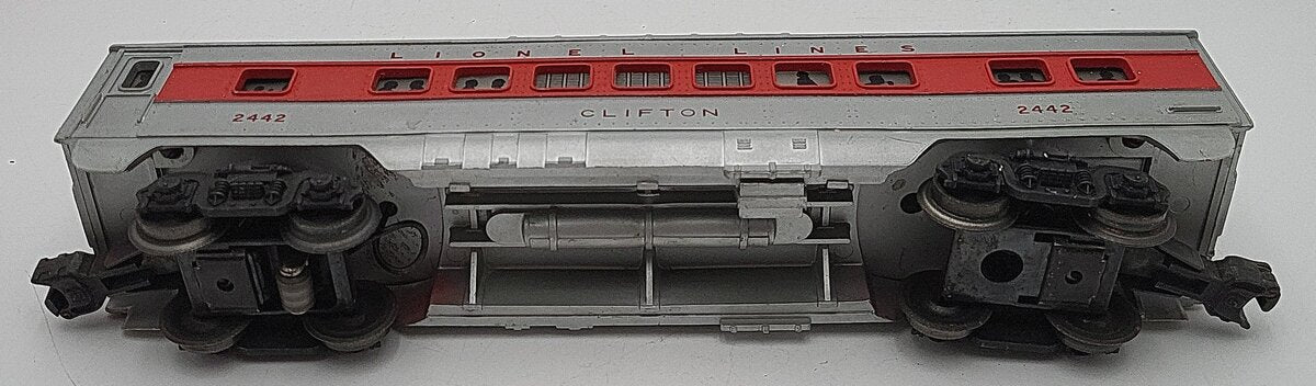 Lionel 2442 Vintage O Lionel Lines Clifton Red Stripe Illuminated Vista Dome Car VG/Box