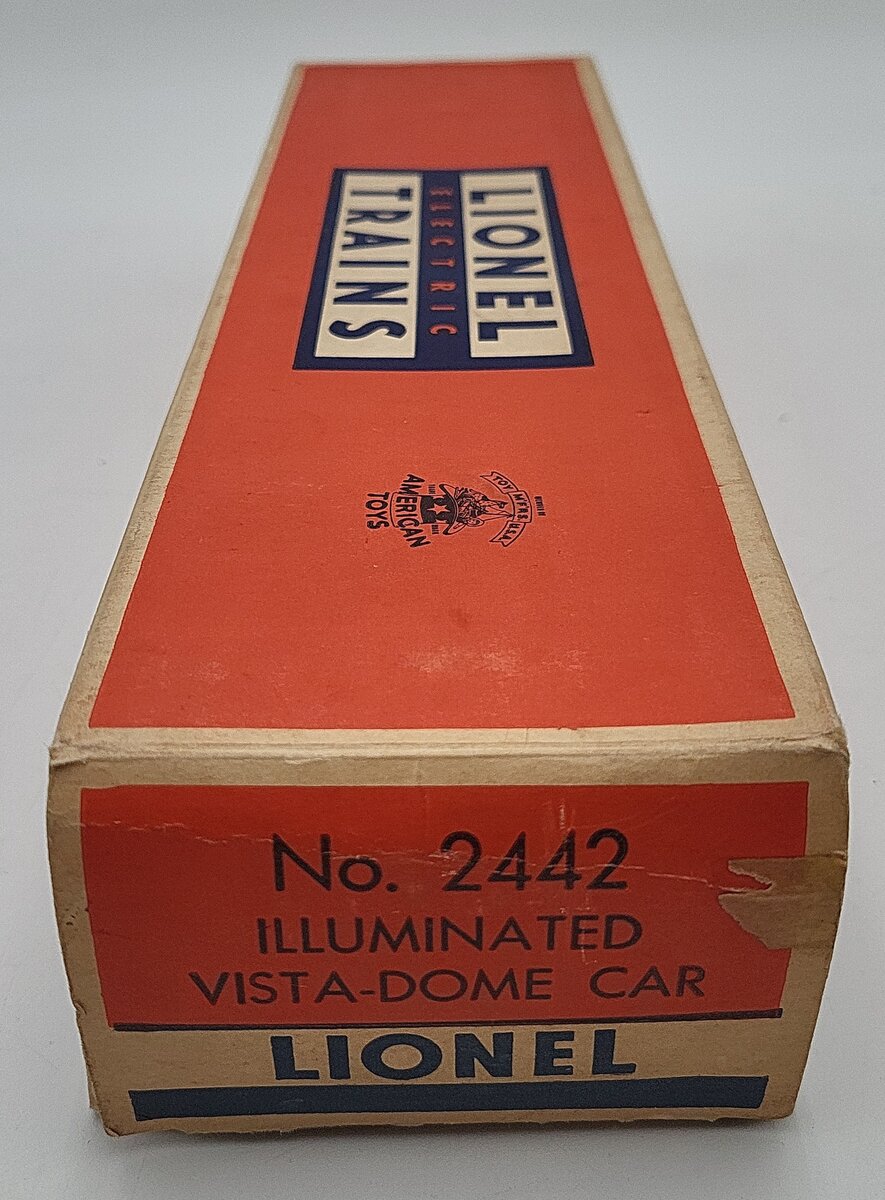 Lionel 2442 Vintage O Lionel Lines Clifton Red Stripe Illuminated Vista Dome Car VG/Box