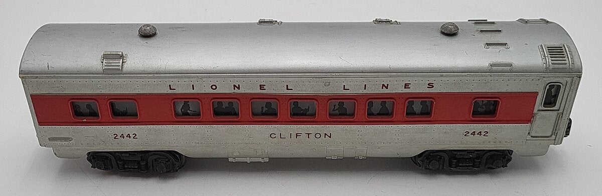Lionel 2442 Vintage O Lionel Lines Clifton Red Stripe Illuminated Passenger Car VG/Box