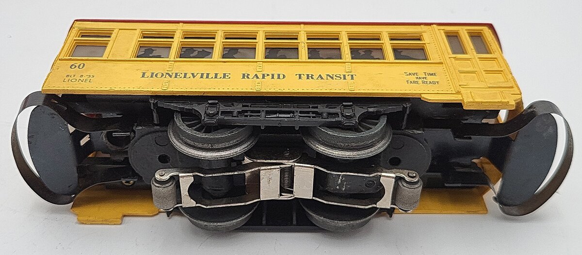 Lionel 60 Vintage O Gauge Postwar Lionelville Trolley with Black Lettering VG