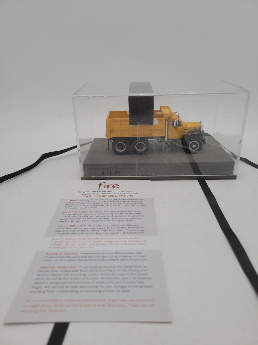 Fire Replicas FR097B-6 1:50 Scale Yellow / Black Mack B61 SX Tandem Dump Truck LN/Box