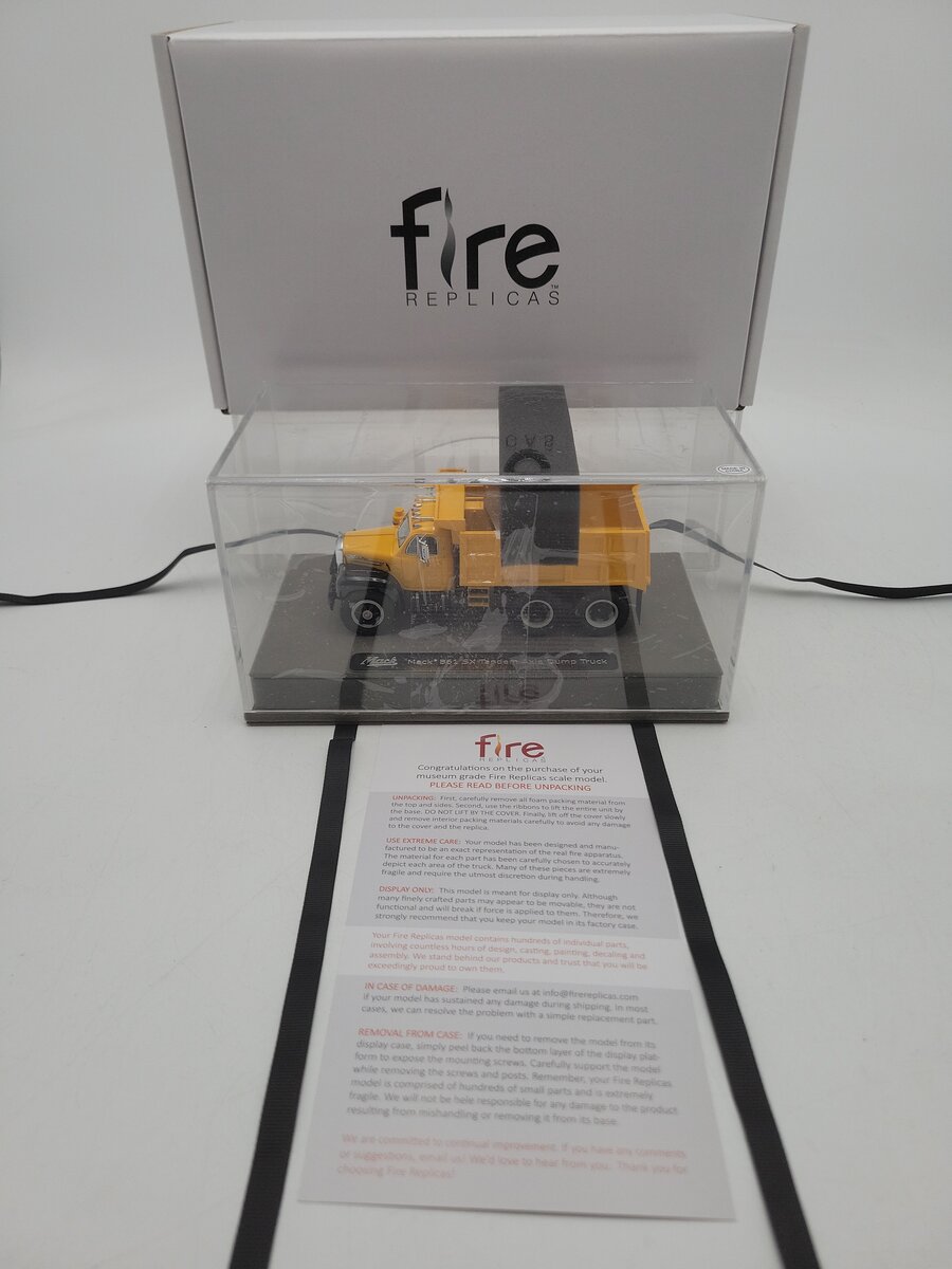 Fire Replicas FR097B-6 1:50 Scale Yellow / Black Mack B61 SX Tandem Dump Truck LN/Box