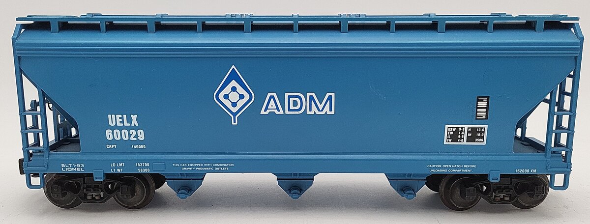 Lionel 6-17118 O Gauge Archer Daniels Midland 3-Bay ACF Hopper #60029 VG