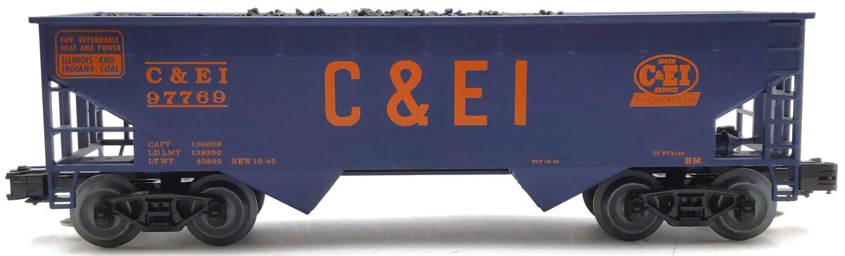 Weaver 97769 O Gauge Chicago & Eastern Illinois 2-Bay Offset Hopper VG